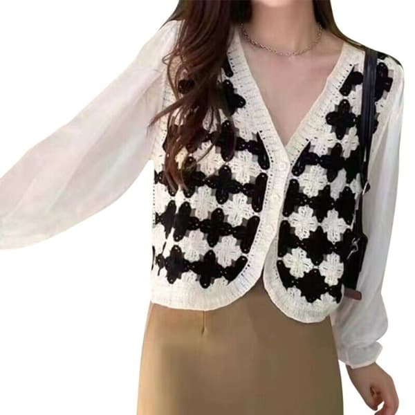 Uthulet V-hals Chiffonskjorte SVART Black