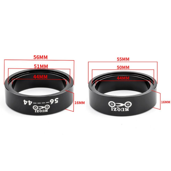 Tilspidset Rør Ramme Ramme Headset Adapter SORT 55-44MM Black 55-44MM