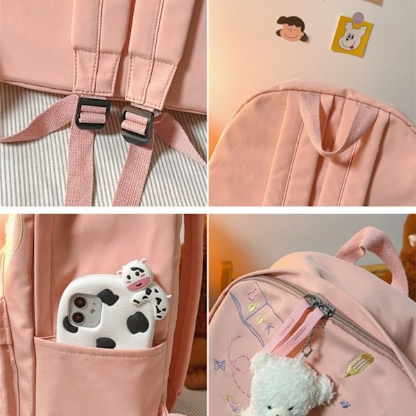 Studentryggsäck för tonåringar ROSA pink