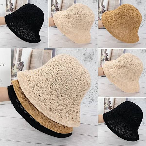 Unisex Bucket Hats Dame Sommer Cap SORT Black