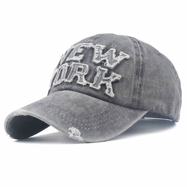 Kirjonta Baseball-lippikset Distressed Hole Haalistuneet hatut HARMAA grey