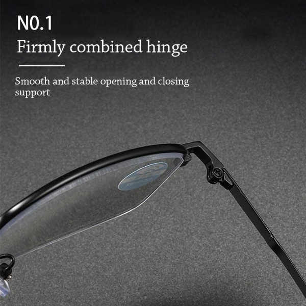 Anti-blåt lys læsebriller Firkantede briller SORT Black Strength 300