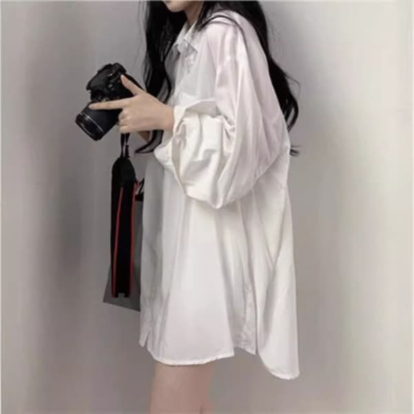 Dame Bluse Chiffon Bluse HVID M White M