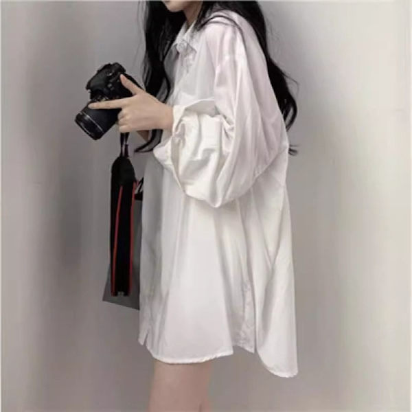 Damebluse Chiffon Bluse HVIT M White M