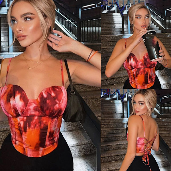 Print Tank Top Crop Top SS S