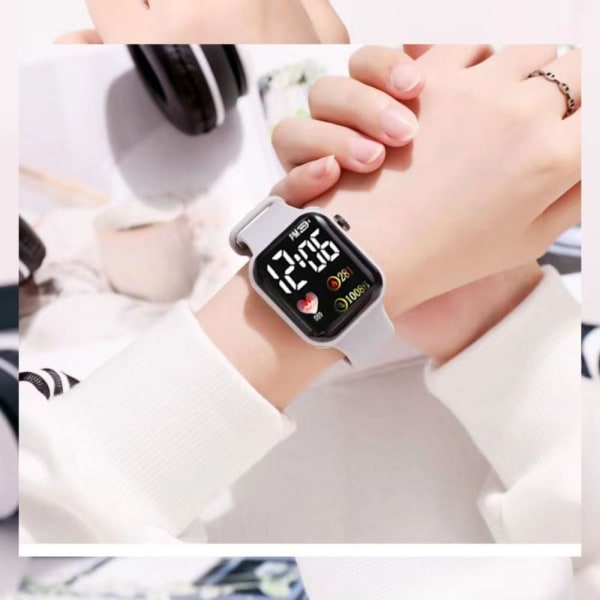 LED elektronisk watch Digital watch VIT white