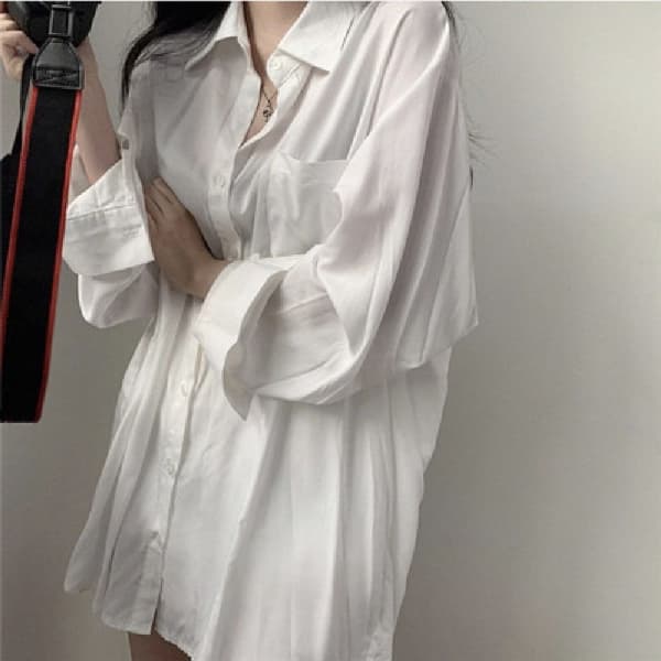 Damebluse Chiffon Bluse HVIT M White M