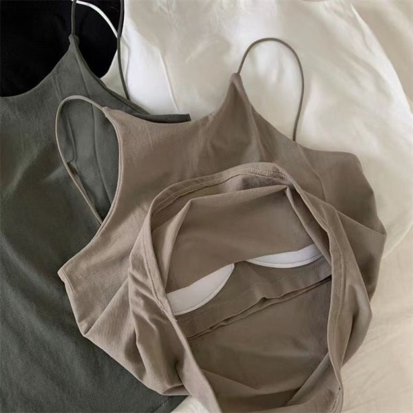 Vadderad Camisole Axelväst GRÅ Grey