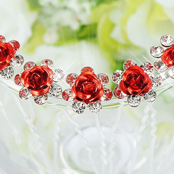 20 stk Roseblomst Hårnål Brudehårnål SØLV Silver