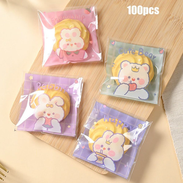 100 stk Cookies Emballagepose Selvklæbende poser 1 1 1