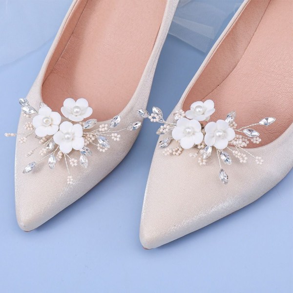 1 par bryllup sko dekorasjoner Perle sko Clip Charm Spenne white abcd |  white | Fyndiq