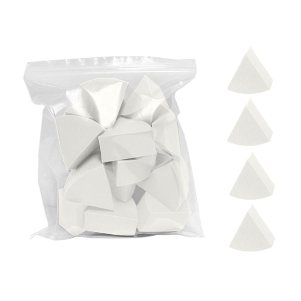 15 st Triangulär Puderpuff Kosmetisk Puff VIT white