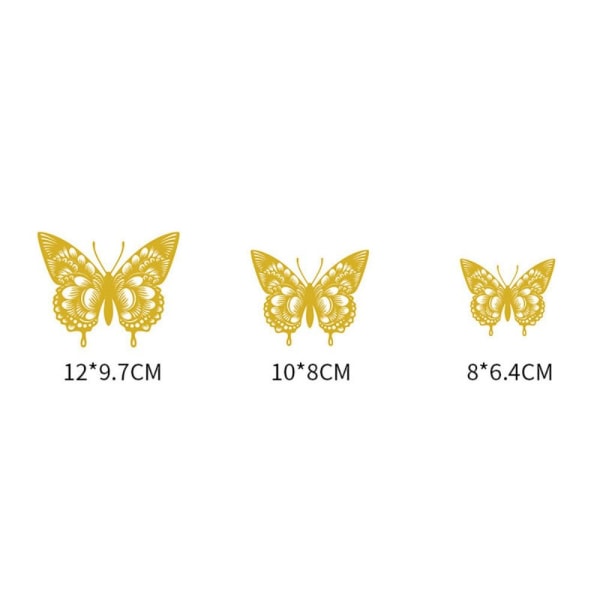 12 kpl Butterfly-seinätarrat 3D-tarrat 8 8 8