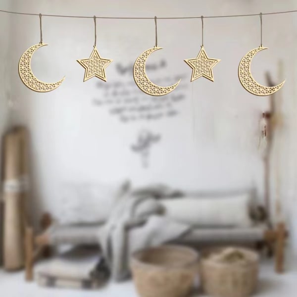 9 kpl Eid Mubarak Ramadan-koristeita riipuksina