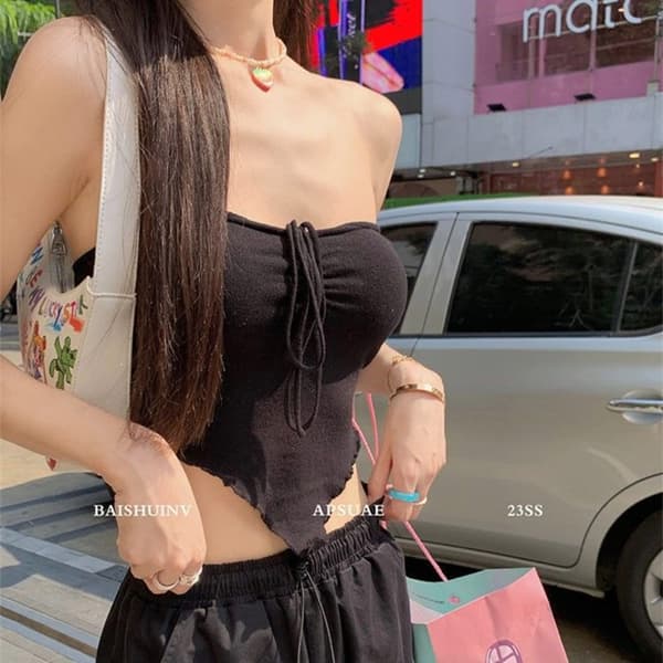 Seksikäs Sling Crop Top SININEN Blue