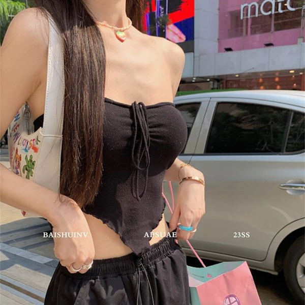 Sexet Sling Crop Top SORT Black