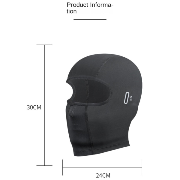 Full Face Cap Cykling Balaclava SVART LÅNG LÅNG Black Long-Long