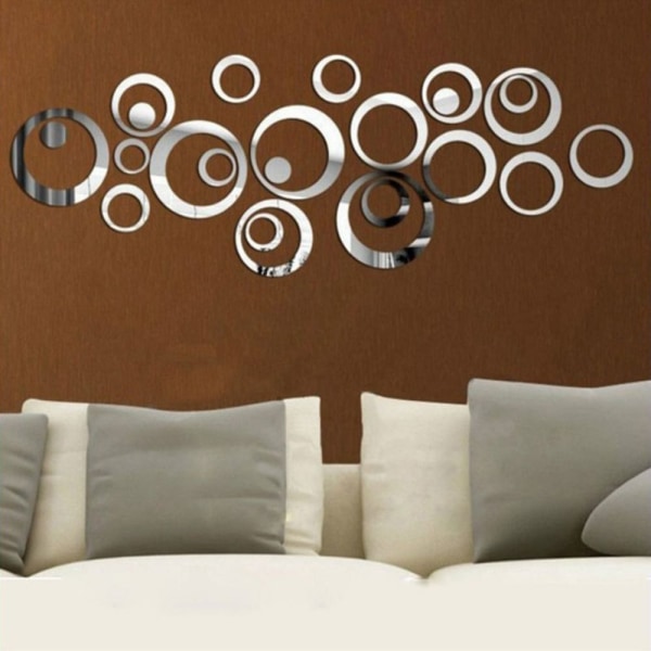 24 stykker/72 stykker 3D Circle Wall Stickers Home Decoration 1 1 1