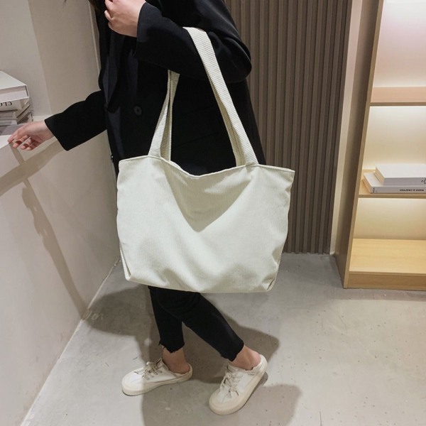 Myk cordfløyelveske Dame Canvas Håndveske BRUN brown
