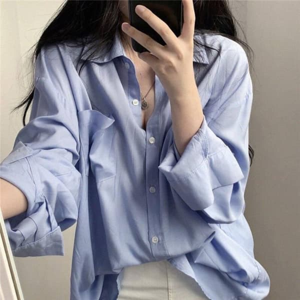 Damebluse Chiffon Bluse HVIT M White M