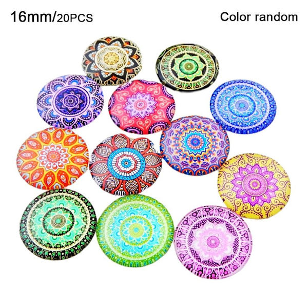 20 st printed glascabochoner Swirl glascabochoner 16MMCOLOR 16mmcolor random