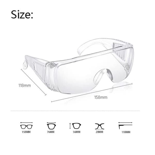 Suojalasit, tuulenpitävät ja vedenpitävät Transparent