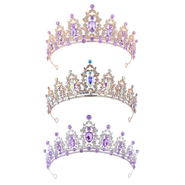 Rhinestone Hårkrans Hårkrone ROSA ROSA Pink