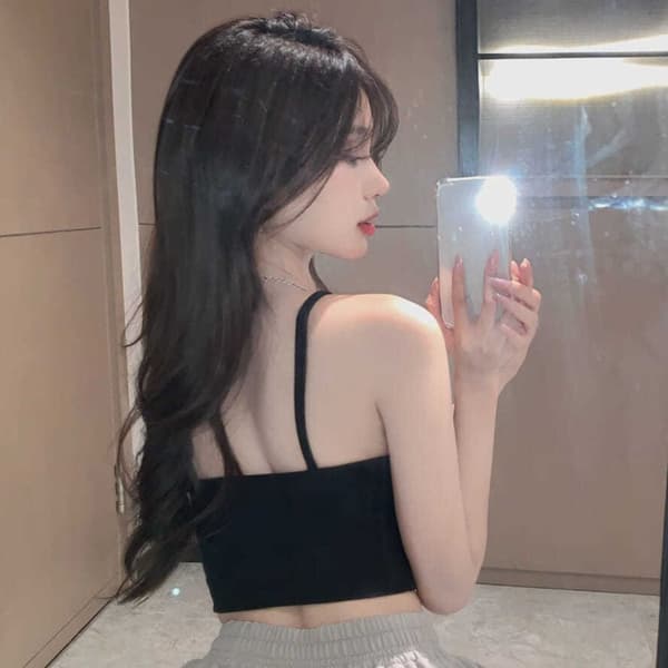 Cami Crop Top Sommertop GUL M Yellow M