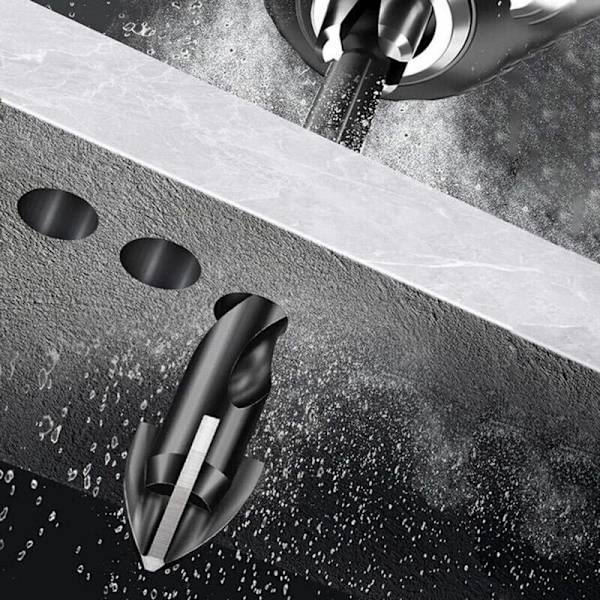 7 Styck 4-Ege Cross Borr Bit Set Sexkantigt skaft Legering borr black