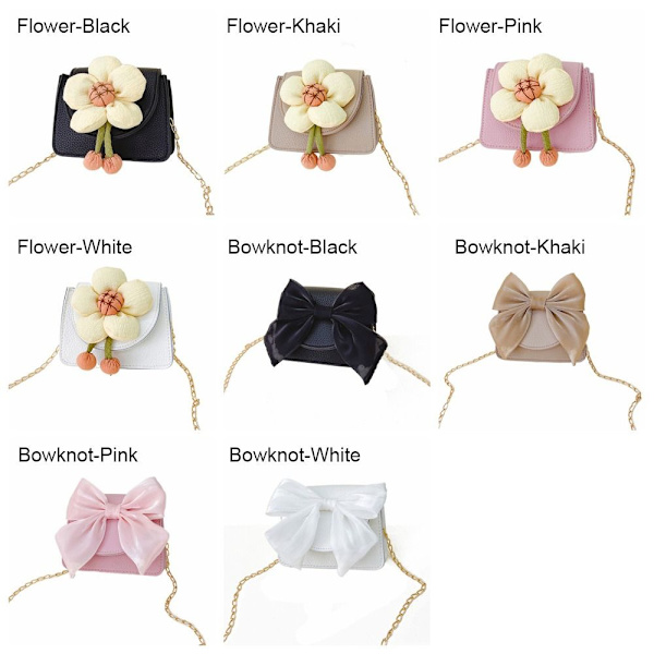 Kids Chain Olkalaukku Crossbody Bucket Laukut WHITE Flower white flower-flower
