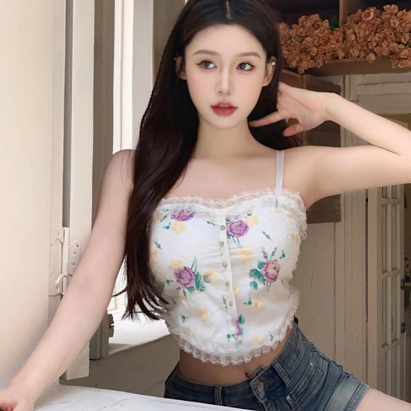 Naisten Camisole lyhyt liivi SININEN Blue