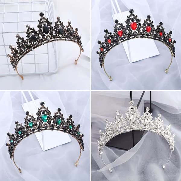 Rhinestone Hårbøjle Hårkrone GRØN GRØN Green