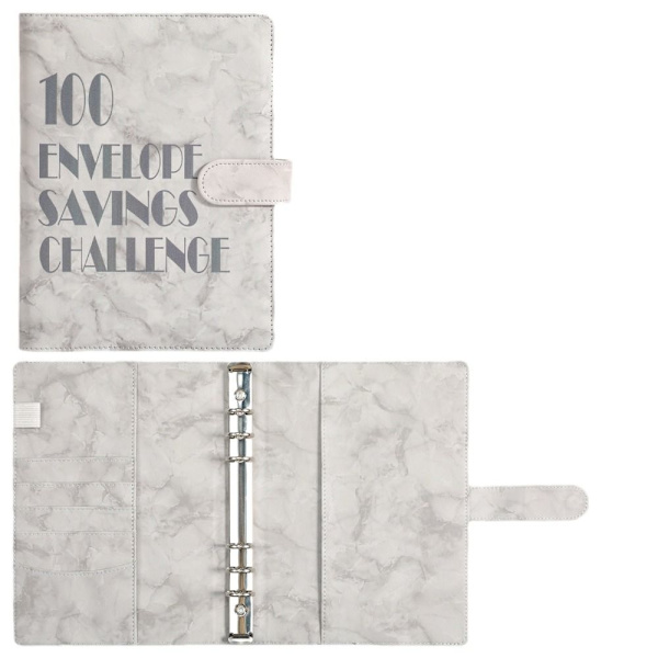 100 Days Savings Challenge Saving Challenge Binder GRÅ Grey