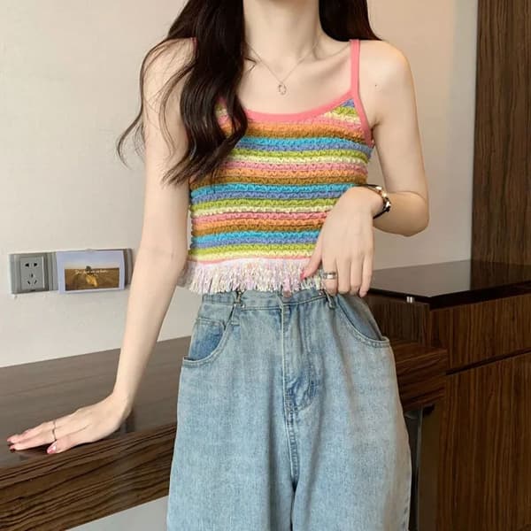 Crop Tops Bikini Tanktoppe BLÅ Blue