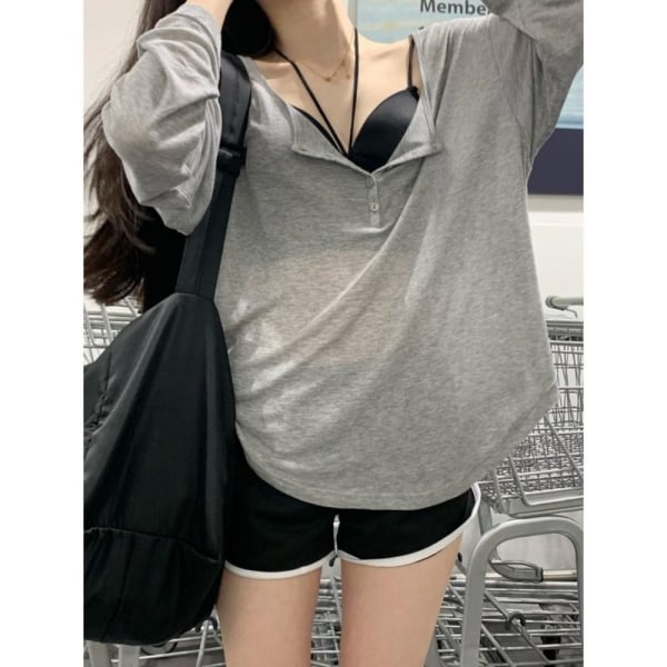 Tank Top Crop Top GREY M Grey M