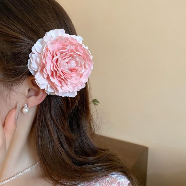 Simulering Blomst Hår Klo Hestehale Hårnål HVIT HÅRKLEP white hair clip-hair clip
