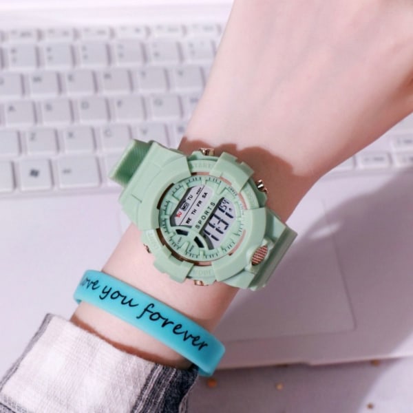 Tyttöjen watch LED digitaalinen naisten watch VIHREÄ green