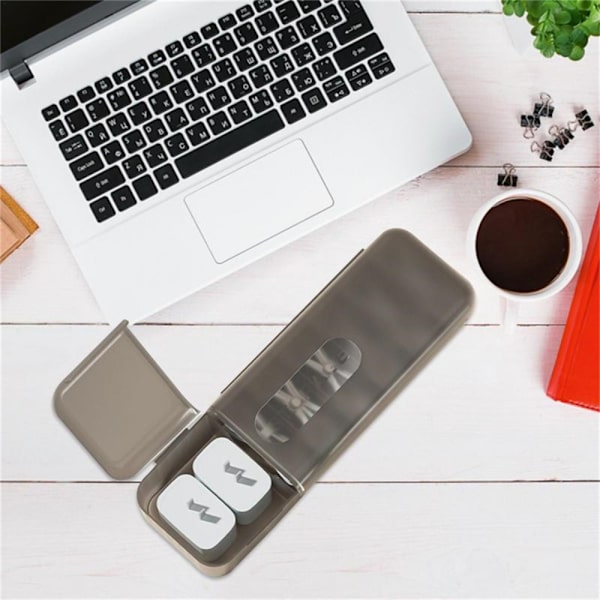 Kabeloppbevaringsboks Laderledning Organizer TRANSPARENT SORT Transparent Black