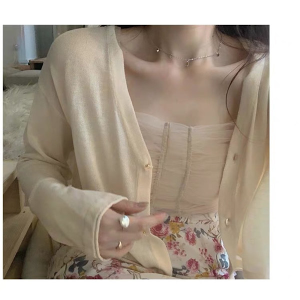 Strikket cardigan strikoverdele HVID White