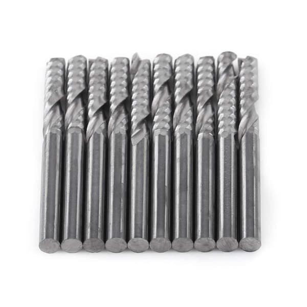10 stk. Endefraeserbits 1/8\" Skaft Enkeltspor