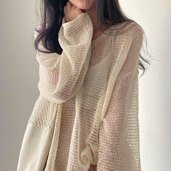 Hollow Out Puserot Neuletopit APRIKOOSI Apricot