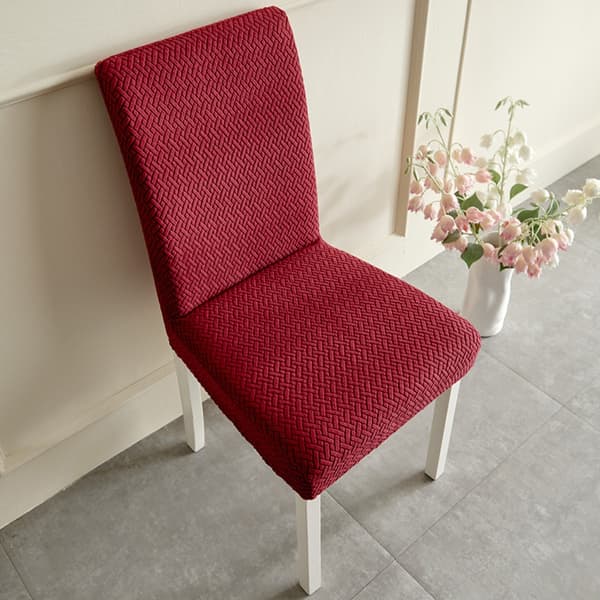 Jacquard Stolsöverdrag för Matstol RÖD red