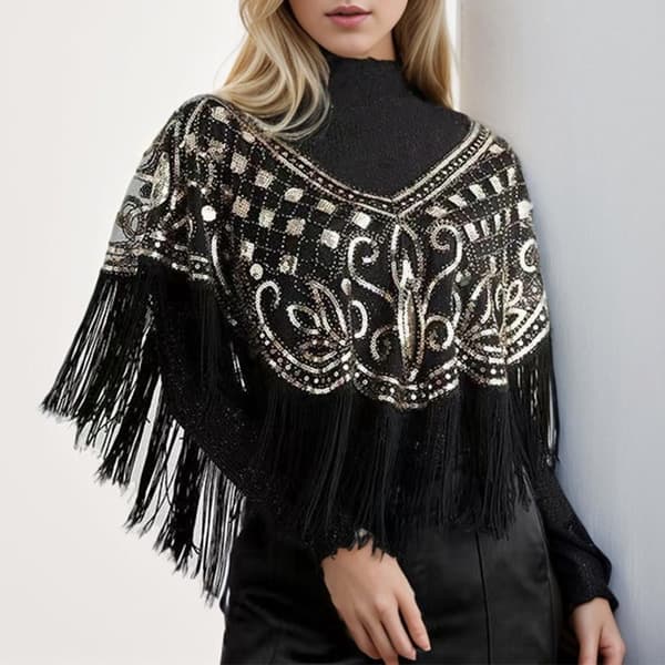 Flapper sjal Pailletsjal FARVE 4 FARVE 4 Color 4