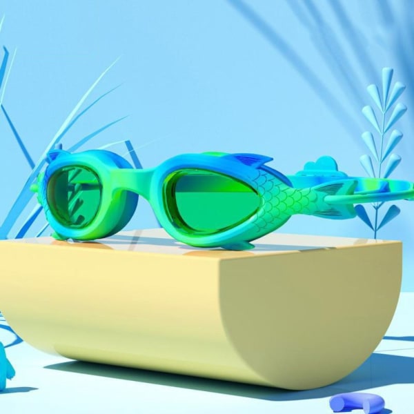Barn Svømmebriller Badehette GRØNNE BRILLER BRILLER Green Glasses-Glasses