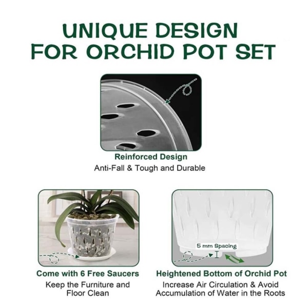 5 Stk Transparent Orchid Pot Rod Control Meshpot Pot Orchid 5Pcs