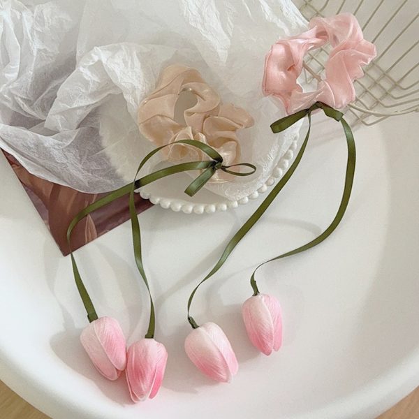 Tulip Flower Gummiband Head Wear OFF WHITE Off white