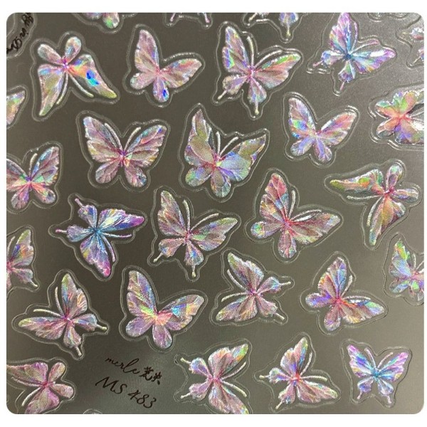 Tredimensionella Butterfly Nail Stickers Nagellackdekaler