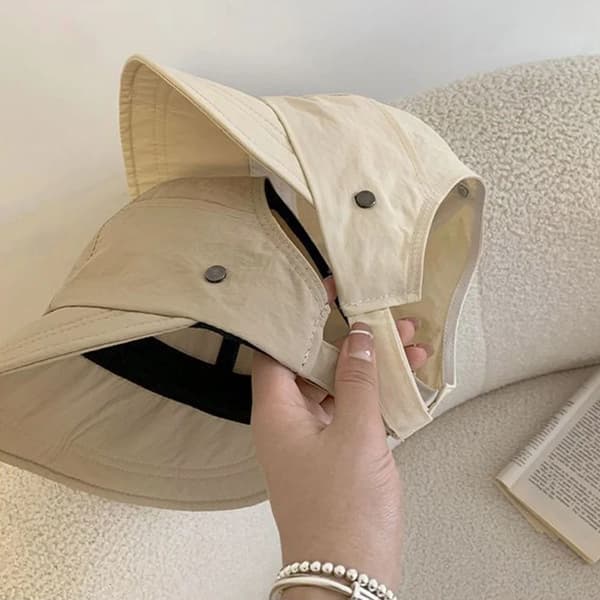 Bredskygget solhat, foldbar fiskehat, KHAKI khaki