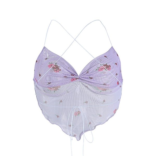 Rygløse camisole korte toppe LILLA S purple S