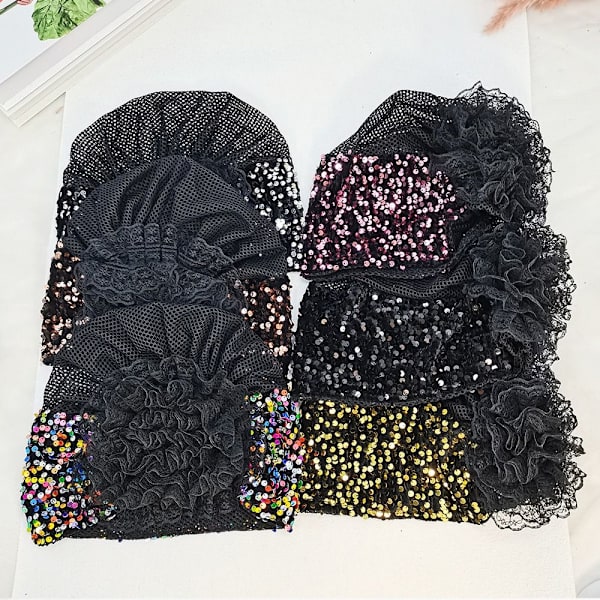 Turban Hatte Tørklæde SORT Black